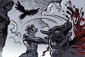 ukázka z komiksu Oidipus Rex (náhled)